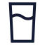 Glasswater icon with stroke sharp style