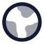 Global icon with bulk rounded style