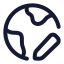 Globalediting icon with stroke rounded style