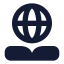 Globaleducation icon with solid rounded style