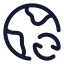 Globalrefresh icon with stroke rounded style