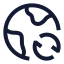 Globalrefresh icon with stroke sharp style