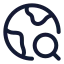 Globalsearch icon with stroke rounded style