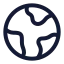 Global icon with stroke sharp style