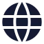 Globe icon with solid sharp style