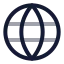Globe icon with twotone rounded style