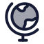 Globe icon with duotone rounded style