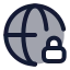 Globelock icon with duotone rounded style
