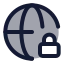 Globelock icon with duotone standard style