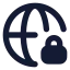 Globelock icon with solid rounded style