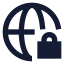 Globelock icon with solid sharp style