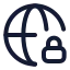 Globelock icon with stroke rounded style