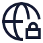 Globelock icon with stroke sharp style