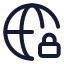 Globelock icon with stroke standard style