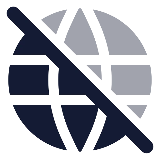 Globe Off Icon in Bulk Rounded style