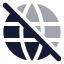Globeoff icon with bulk rounded style