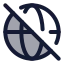 Globeoff icon with duotone rounded style