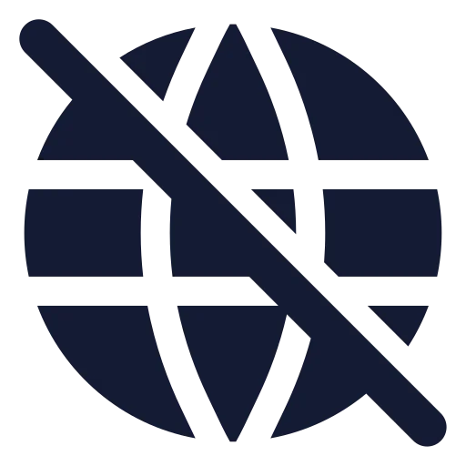 Globe Off Icon in Solid Rounded style