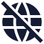 Globeoff icon with solid sharp style