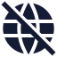 Globeoff icon with solid sharp style