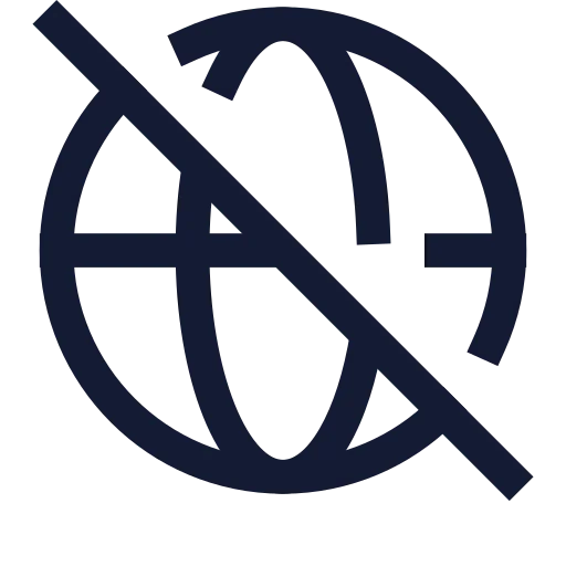 Globe Off Icon in Stroke Sharp style