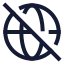 Globeoff icon with stroke sharp style