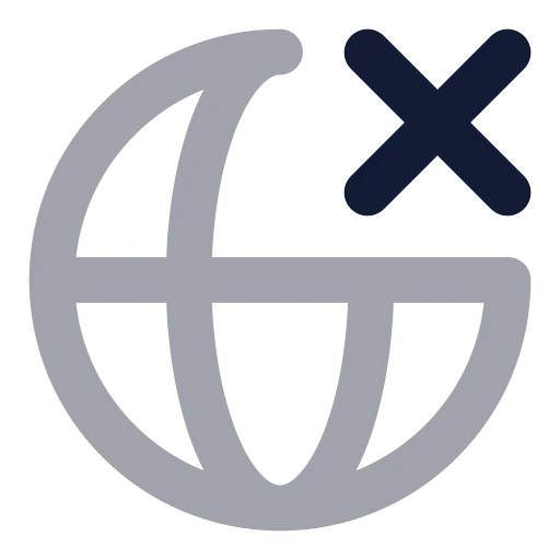 Globe X Icon in Bulk Rounded style