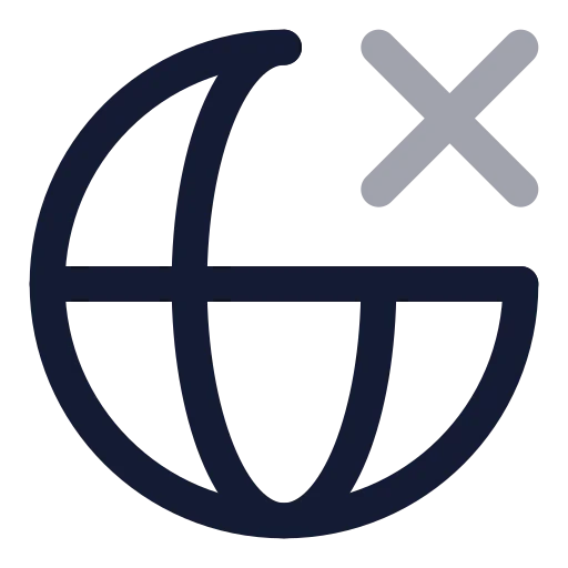 Globe X Icon in Twotone Rounded style