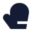 Glove icon with solid sharp style