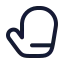 Glove icon with stroke rounded style