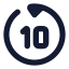 Gobackwardsec icon with solid rounded style