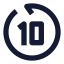 Gobackwardsec icon with solid sharp style