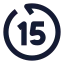 Gobackwardsec icon with solid sharp style