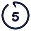 Gobackwardsec icon with stroke rounded style