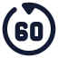 Gobackwardsec icon with solid standard style