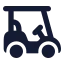 Golfcart icon with solid rounded style