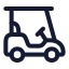 Golfcart icon with stroke rounded style