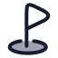 Golfhole icon with duotone rounded style