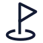 Golfhole icon with stroke sharp style