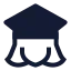 Graduatefemale icon with solid sharp style