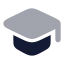 Graduationcap icon with bulk rounded style
