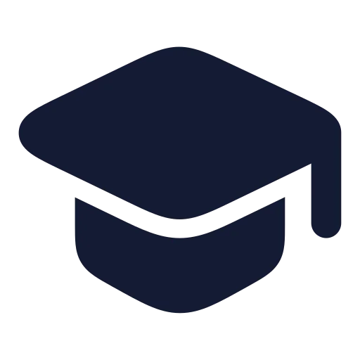 Graduation Cap Icon in Solid Rounded style