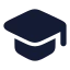 Graduationcap icon with solid rounded style