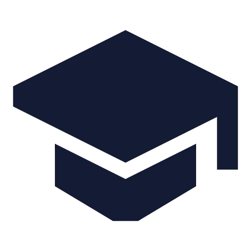 Graduation Cap Icon in Solid Sharp style