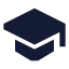 Graduationcap icon with solid sharp style