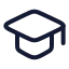 Graduationcap icon with stroke rounded style