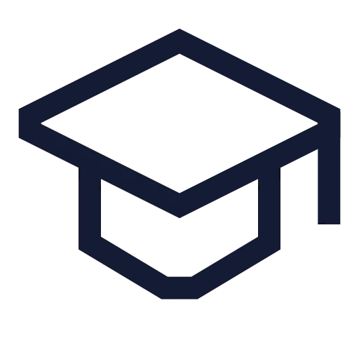 Graduation Cap Icon in Stroke Sharp style