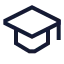 Graduationcap icon with stroke sharp style