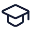 Graduationcap icon with stroke standard style