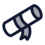 Graduationscroll icon with duotone standard style